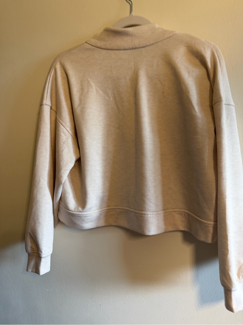 Zenana Cream Half-Zip cropped Pullover Sweatshirt women’s size M - Picture 7 of 9
